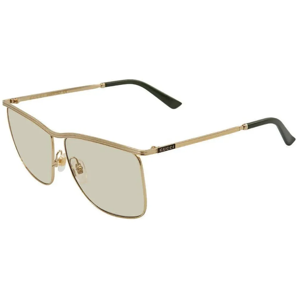 New Gucci Gold Square Men's Sunglasses